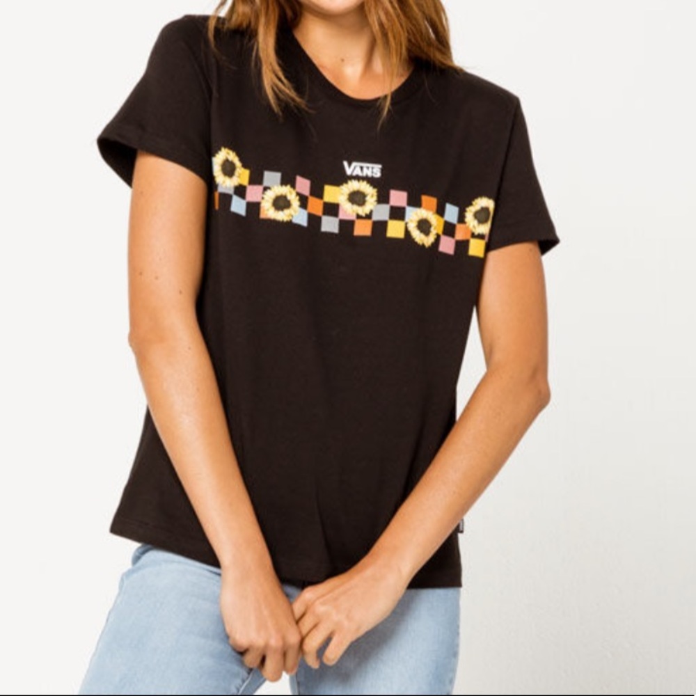 VANS sunflower t shirt size XS